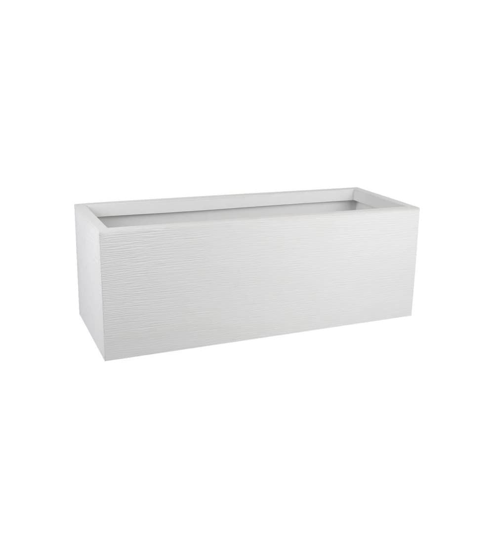 PLASTIC EDA Planter Graphit Up - 57 L - Dimensiones 79.5 x 29.5 x 29.5 cm - Ceruse blanco