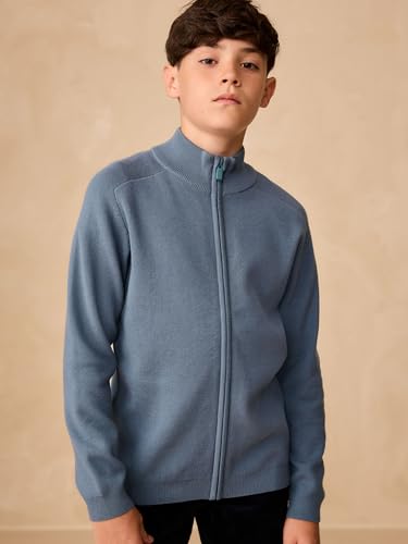 NEXT Jungen Standard Strickjacke mit durchgehendem Reißverschluss Blau 140