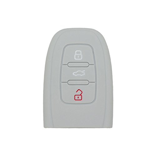 BROVACS Silicone Cover Protector Case Holder Skin Jacket Compatible with AUDI 3 Button Smart Remote Key Fob CV9821 Grey - Image 2