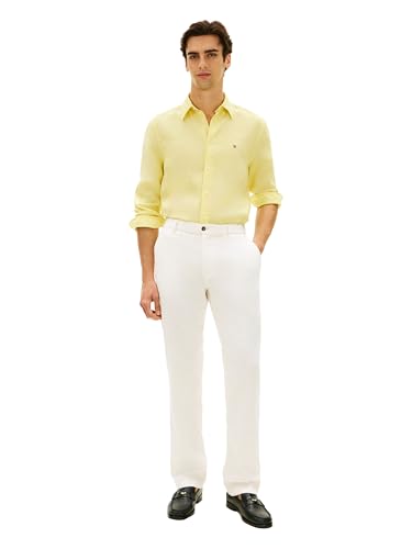 Image of Tommy Hilfiger Men's Long Sleeve Casual Linen Button Down Shirts in Regular Fit
