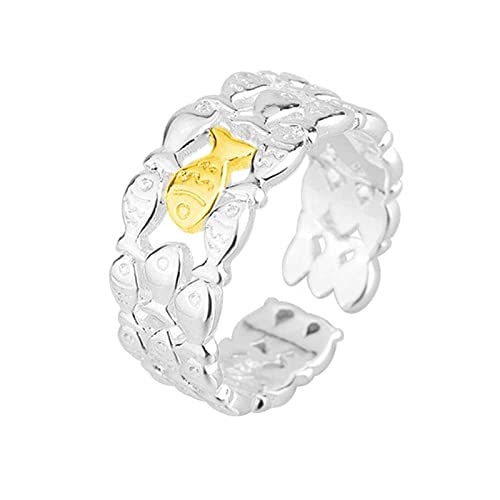 Bague poisson ajustable femme - Anneau rouge joaillerie originale