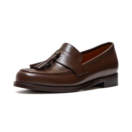 Image of ONEENO Women's Casual Flat Leather Tassel Loafer