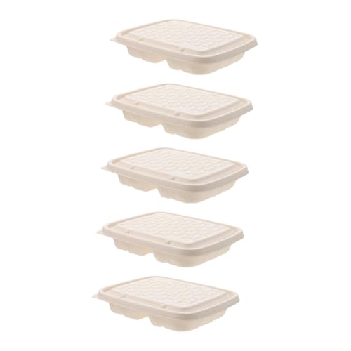 Cabilock 10個 使い捨て仕切り付きテイクアウト食品容器 食品パッキングボックス 持ち帰り用弁当箱 軽食対応 で清掃不要