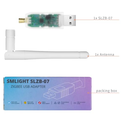 Adaptador Zigbee 3.0 SMLIGHT SLZB-07 USB para conectar sensores en Zigbee2MQTT 5