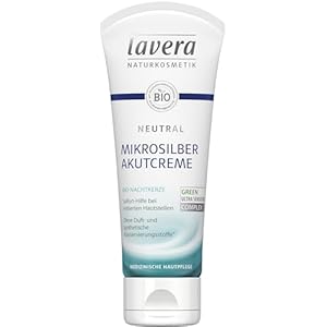 lavera Neutraal acute crème met microzilver, biologische nachtkaars, onmiddellijke hulp bij huidirritatie, neurodermitis, medische huidverzorging, veganistisch, biologische plantaardige werkzame
