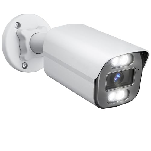 Image of LongPlus 8MP 4K UHD Poe Wired Security Camera Outdoor for Security Cameras System, Cameras for Outdoor Home Security Spot Lights Color Night Vision, Strobe Light Alarm & Sound CP8B2SE