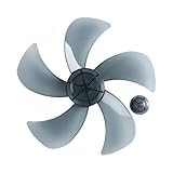 Runhomal hoja ventilador silenciador plástico universal 5 hojas 14 pulgadas cubierta nuez adecuado hogar soporte base mesa ventilador accesorios gris 12 pulgadas