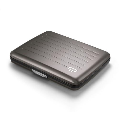 ÖGON -DESIGNS- Portefeuille en Aluminium, Grande capacité avec Fermoir en métal, Protection RFID...
