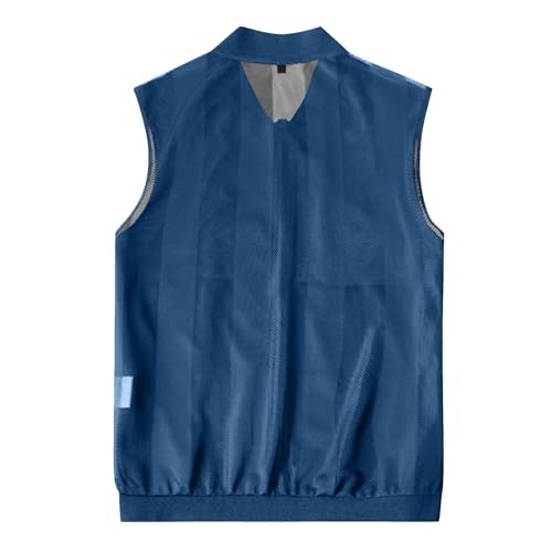 Men's Lightweight Vest Breathable Sleeveless Outdoor Work Cooling Waistcoat Jackets for Travel Hiking Running with Pockets