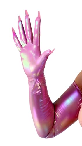 DooWay NAIL GLOVES in HOLOGRAPHIC Pink 70CM 28