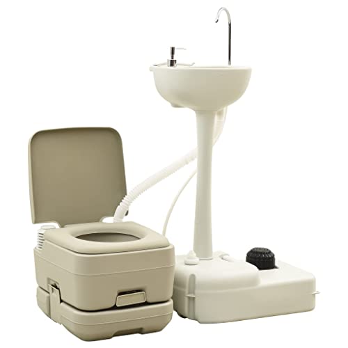 vidaXL Campingtoilette 10+10L Handwaschbecken 20L Set Tragbar...