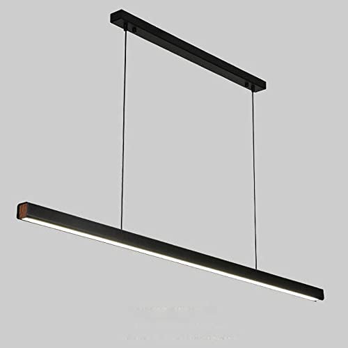 LIKUHLI Lámpara Colgante Lineal para Isla de Cocina, de Aluminio Negro, con Pantalla acrílica, de 120 cm, Moderna lámpara LED para sobre Fregadero (48 W)