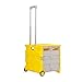 Produktbild Einkaufstrolleys Tragbare Falten Große Kapazitäts Kleine Trolley Rollen Trolley mit Rad-Abdeckung Schwarz Kann 60 Lbs Halten (Color : Yellow-Gray, Größe : 13.7 * 14.7 * 3 inches)