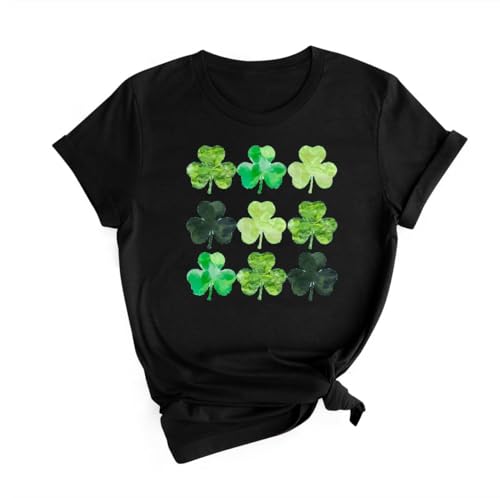 Camisetas Mujer St Patricks Day Casual Moda Túnica Ropa de calle para Mujeres Moda Camisetas de Té Tops Cuello Redondo Túnica Vintage Verano Tops Primavera Manga Corta Camiseta Suelta Casual Blusas