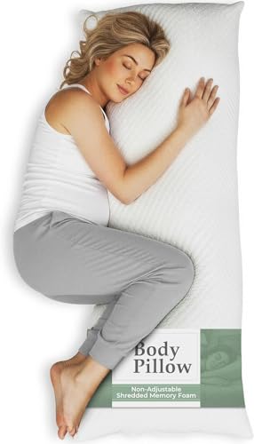 Snuggle-Pedic Body Pillow for Adults - Breathable, Full Body Pillow for Side Sleepers - Shredded...*