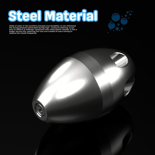 3/8" Internal Thread Jetter Nozzle for Power Washer, High Pressure Cleaning Pipe Spray Nozzle for Pressure Washer Portable Steel Drain Sewer Jetter Kit for Home