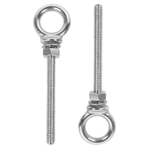 ERINGOGO 2Pcs Heavy Duty Stainless Steel Eye Bolts Precision Threaded Lifting Ring Screws for Chemical Environments Flexible Lifting Angle Suitable for Demanding Tasks