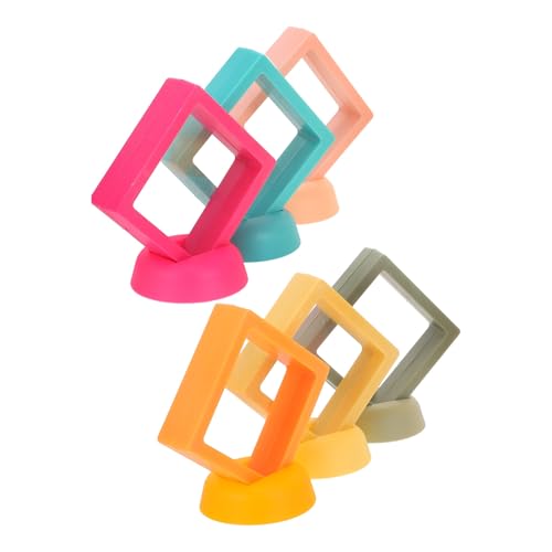 Consejos para Comprar Expositores y envases para bisutería los 10 mejores. 47 BEBEMOKO Caja de Exhibición Flotante para Joyas de 6 Piezas Base Redonda, Plástico Transparente, 7x7x2 Cm, Colores Pastel Surtidos, Marco Flotante para Anillos, Collares y...