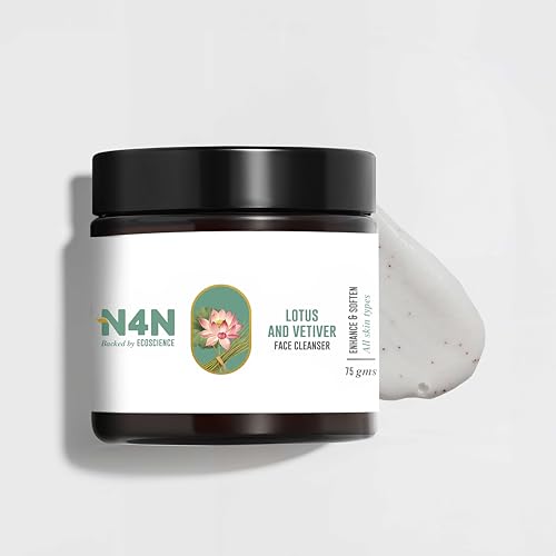 Image of N4N No soap powder Face Cleanser | With Lotus & Vetiver | For Fresh & Glowing Skin, Deep Cleanses | Dirt Removal | For Normal, Dry & Oil Skin | Paraben Free | 75 g