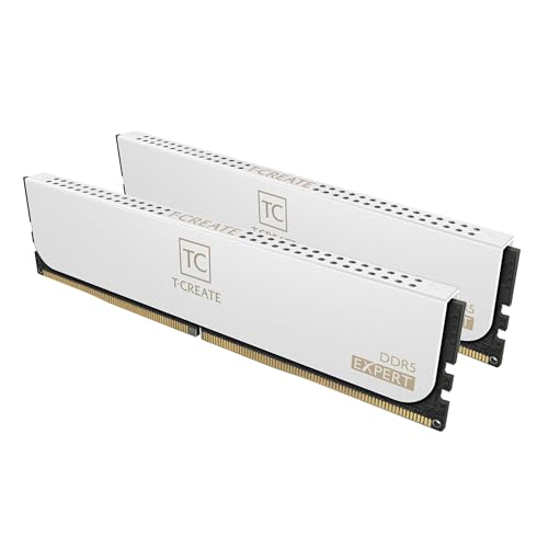 TEAMGROUP T-Create Expert Overclocking 10L CL28 DDR5 32GB Kit (2 x 16GB) 6000MHz (PC5-48000) Intel XMP 3.0 & AMD Expo Compatible Desktop Memory Module Ram White - CTCWD532G6000HC28ADC01