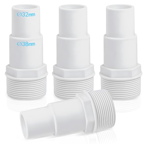 UTEFIF Lot de 4 raccords de tuyau pour piscine - Diamètre : 32/38 mm vers 1,5