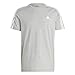 adidas Men's Essentials Single Jersey 3-Stripes T-Shirt, Medium Grey Heather/White, Small