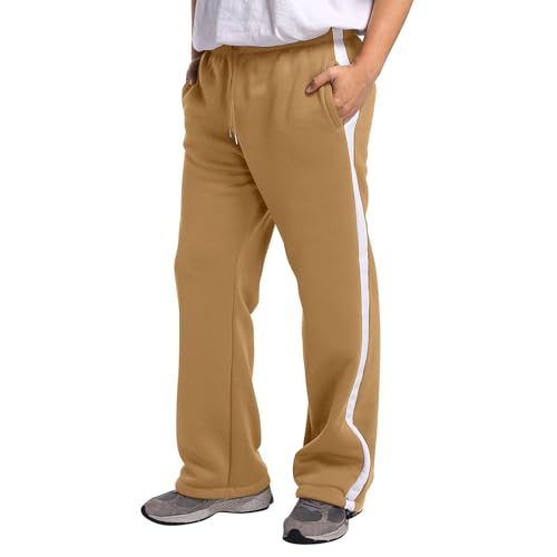 Wide Leg Sweatpants for Men Straight Leg Striped Athletic Jogging Cargo Pants Loose Fit Color Block Fall Casual Pants