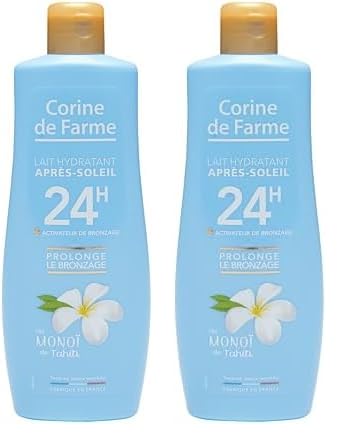 Corine de Farme - Lait Hydratant et Prolongateur Après-Soleil - Activateur de Bronzage - au Monoï de Tahiti - Lotion pour Corps et Visage - Hydrate 24h - 250...