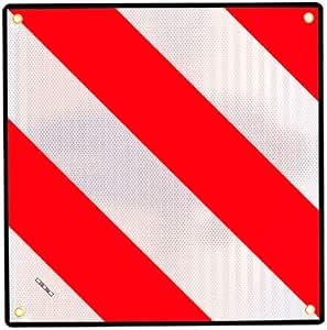 Placa V20 Homologada para Portabicicletas – Señal Reflectante Oficial V20 Flexible y Resistente, Universal para Camper, Autocaravana, SUV y 4x4-50 x 50 CM (BlancaRoja - Policarbonato)