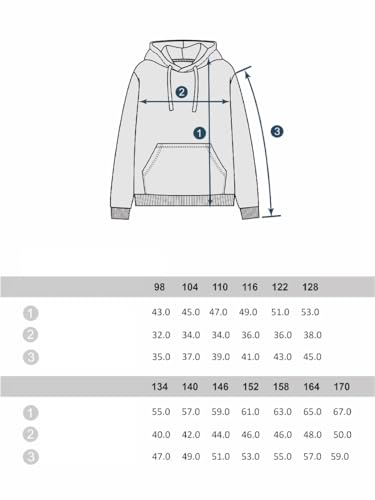 WINKIKI Kids Wear Kinder Teenager Unisex Jungen Madchen Kapuzenpulli Kapuzenpullover Pullover Rundhals Langarm Hoodie aus hochwertiger Baumwolle - Schwartz - 158