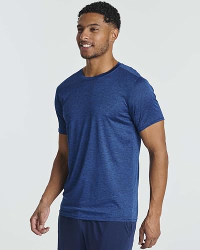 Real Essentials 5 Pack: Men’s Short Sleeve Dry Fit T-Shirts – Moisture Wicking Athletic Workout Gym Fitness Casual Tees
