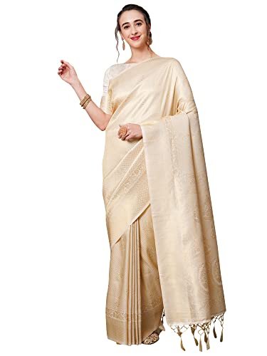 Image of AKHILAM Women's Banarasi Silk Woven Design Saree With Unstitched Blouse Piece (KUNT1880 Parent)