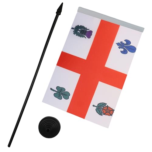 Image of Montreal Table Flag 5'' x 8'' - Canada Desk Flag 21 x 14 cm - Black plastic stick and base - AZ FLAG