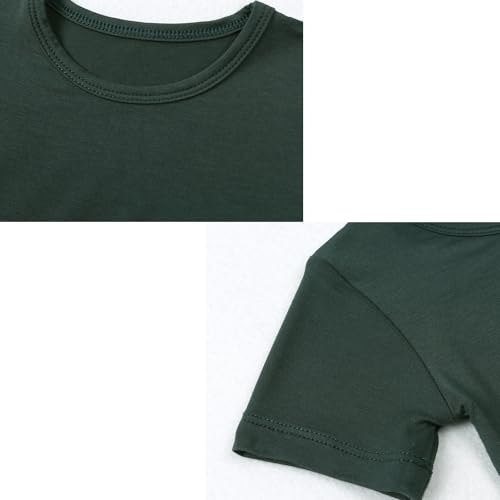 Aablexema Baby Short Summer Pajamas - Toddler Cool Jammies Pjs Rayon from Bamboo,2pcs Kids Sleepwear Set for Boys Girls3