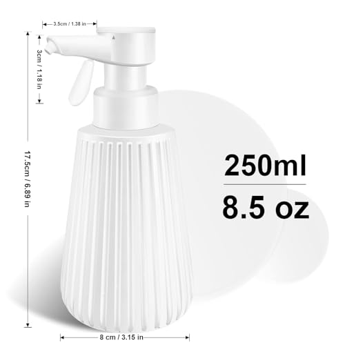 Image of Automatic Soap Dispenser for Kitchen: 8.5oz Easy Refill, Adjustable Soap Pump Volume, Electric Auto Liquid Soap Dispenser - Dish Wash Hand Sanitizer for Bathroom - White Resin Durable Bottle