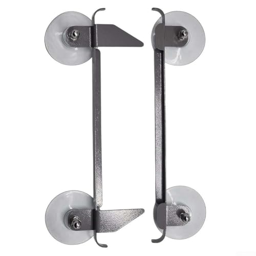 Hosrivae Soporte de ventosa para techo corredizo para mini autocaravana, yate, autobús, cámper, soporte de coche con 4 ventosas, acero inoxidable y plástico, gris, Com