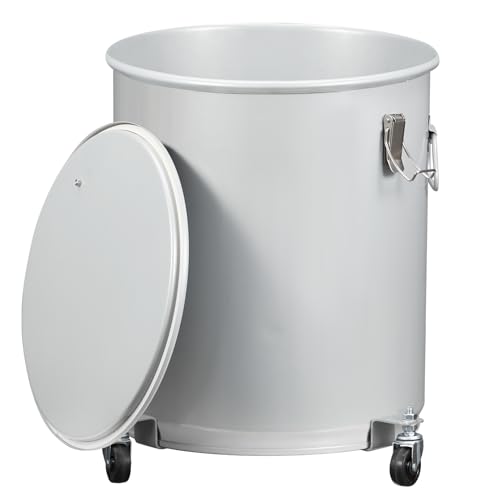 16 gal Fryer Grease Bucket, Oil Disposal Caddy, Steel Fryer Oil Transport Container With Rust-Proof Coating, Grease Can With Lid & Lock Clips & Filter