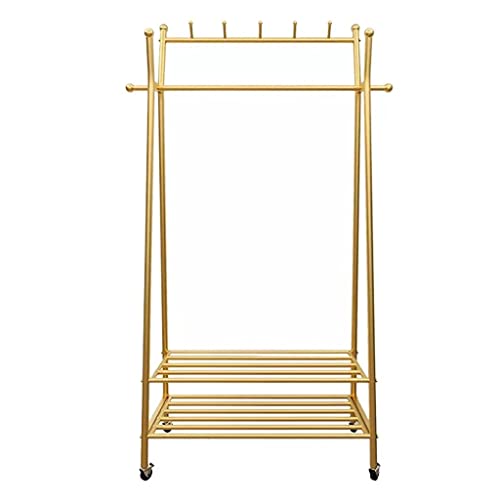 ADERFETBI Perchero de Pie Perchero de Metal for dormitorio, colgador de suelo con ruedas, colgador de ropa for el hogar, Perchero colgante multifunción for ropa Perchero Entrada Recibidor(B1)
