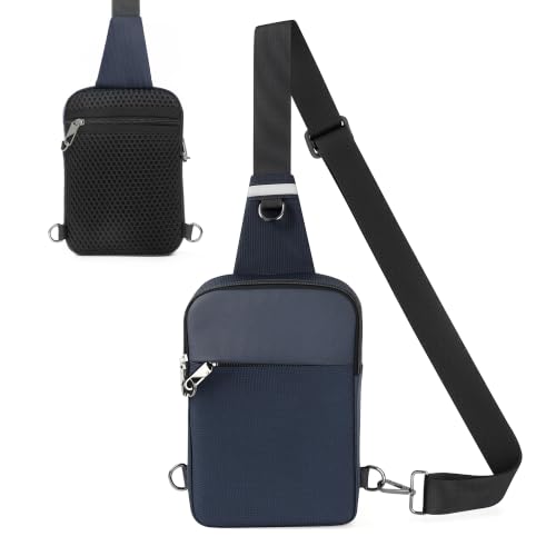 Sac à bandoulière antivol bleu élégant en textile étanche haut de gamme