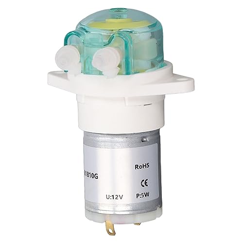 ANKROYU Small Peristaltic Pump, Low Gear Drive Transmission Pump, DC Brushed Motor Peristaltic Pump for Hydroponics (12V)