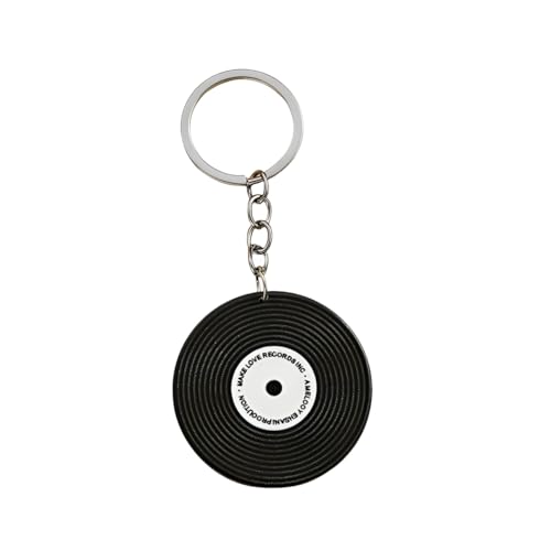 Image of Music Keychain Gifts Car Keys Backpack Charms Accessories DJ Keyrings Vinyl Record Keychain for Music Lovers