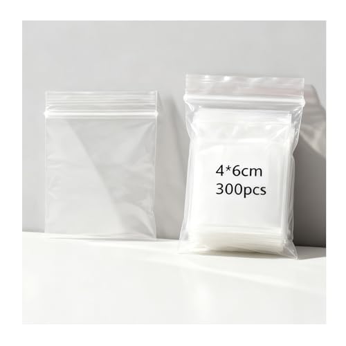 300 Pcs Bolsas Zip Pequeñas, 40x60 mm Bolsas Autocierre, Ziplock Bags Tansparentes, Bolsitas Plastico Pequeñas Reutilizable Transparentes Almacenamiento para Dulces, Tornillos, Aretes y Joyería