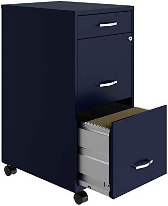 Miniatura 4 de Archivador de metal móvil de 3 cajones de 18" de profundidad en azul marino
