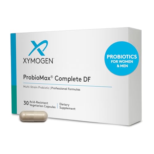 XYMOGEN ProbioMax Daily 100B - 100 Billion CFU Probiotic Supplement - Dairy Free Probiotics with Lactobacillus acidophilus + Bifidobacterium lactis - Formerly ProbioMax DF (30 Acid Resistant Capsules)