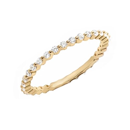 Anillo para madre Wycian grabado en oro de 9K con piedra moissanita