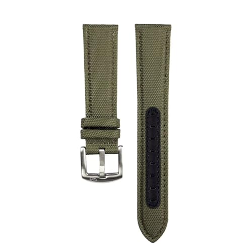 Bracelet de montre en toile Cordura résistant avec boucle argent brossé
