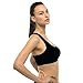 Private Island Women UPF 50+ Swim Tank Bra Short Top Sports Bras Swimsuit Rash Guard (XL, Black-YST)
