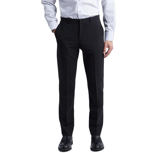 YUCENFU Men's Slim Fit 4-Way Stretch Pant Flat Front Flex Comfy Mens Business Casual Pants