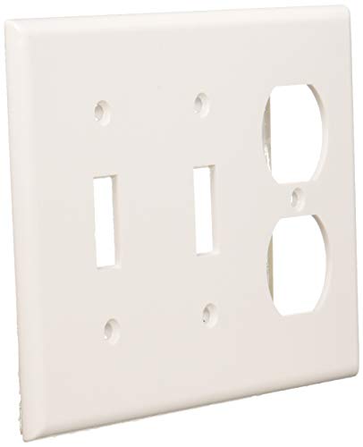 Placa de pared combinada Leviton 88021 de 3 bandas en color blanco termoestable 3