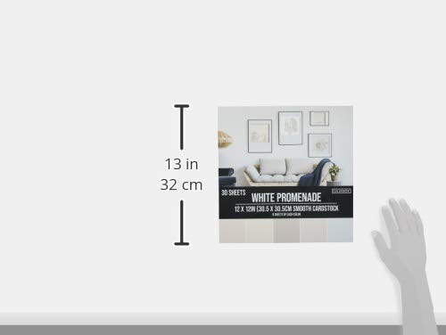 Colorbok 12X12In Smooth Cardstock White Promenade, Multi-Colored #TOP4